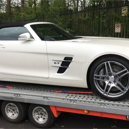 white sports car